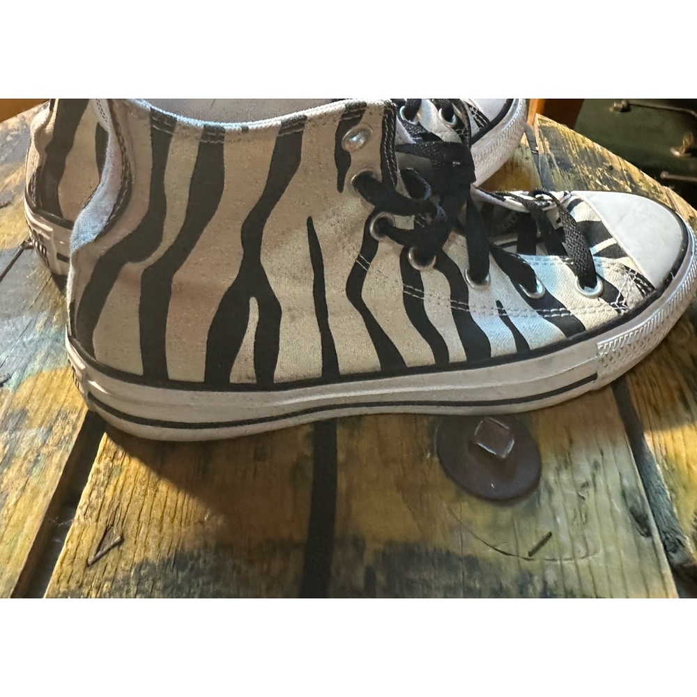 High top zebra print converse